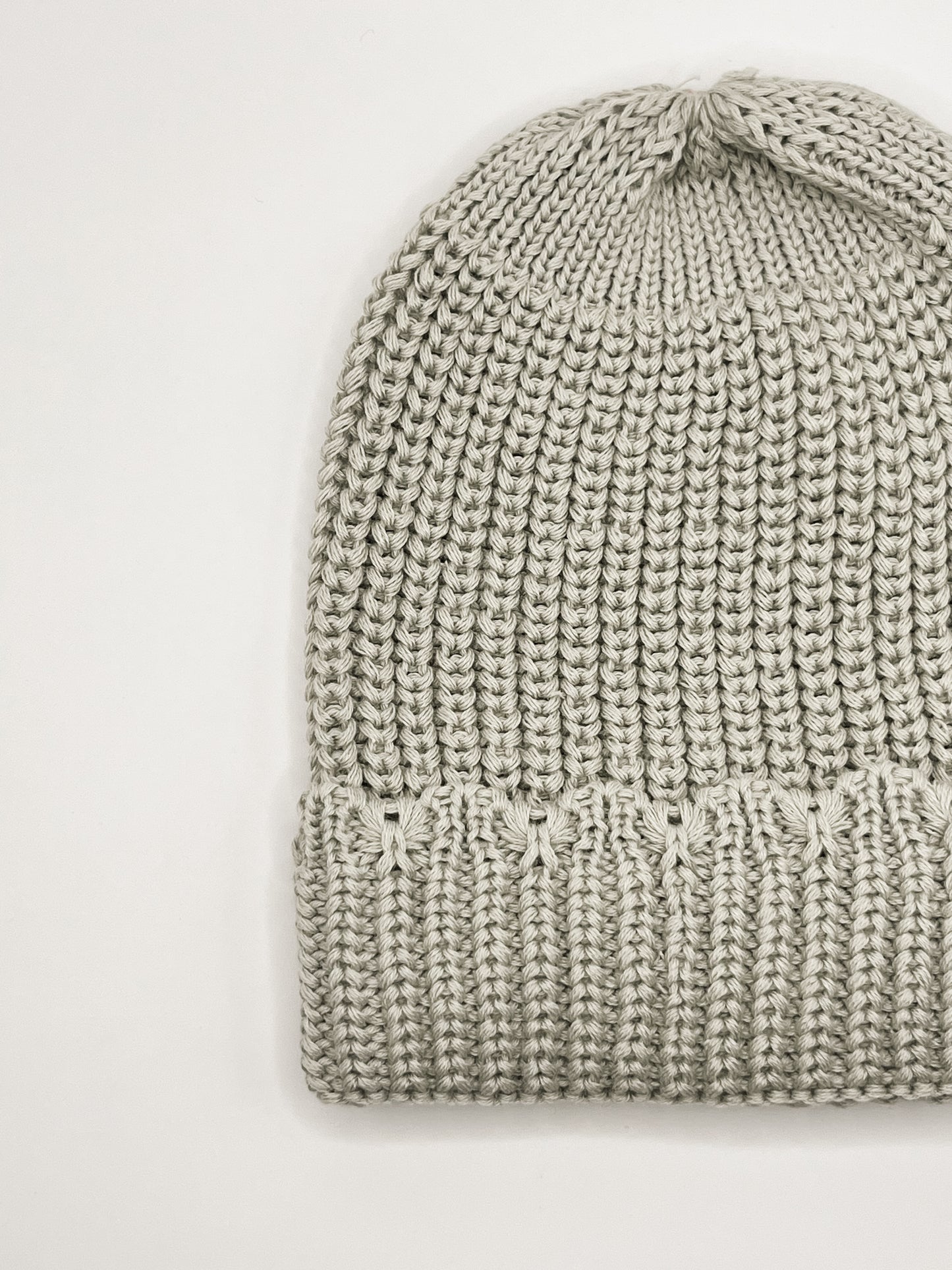 Gray 100% Cotton Knit Baby Beanie