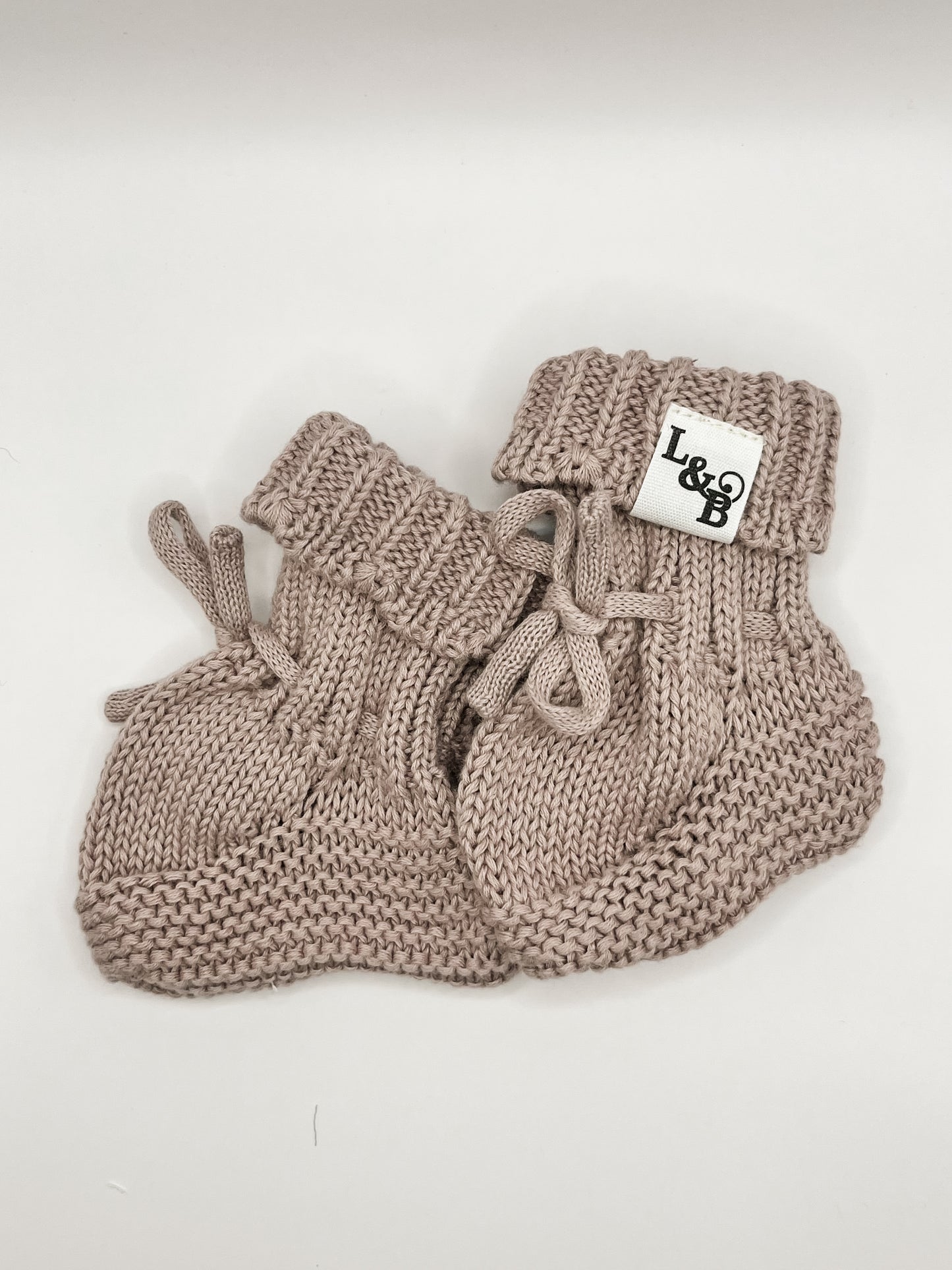 Purple 100% Cotton Knit Baby Booties