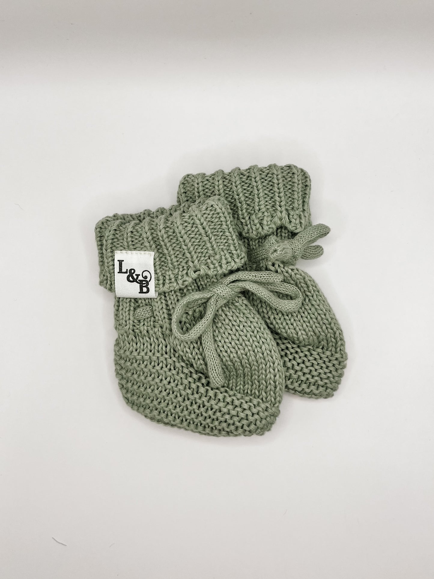 Green 100% Cotton Knit Baby Booties
