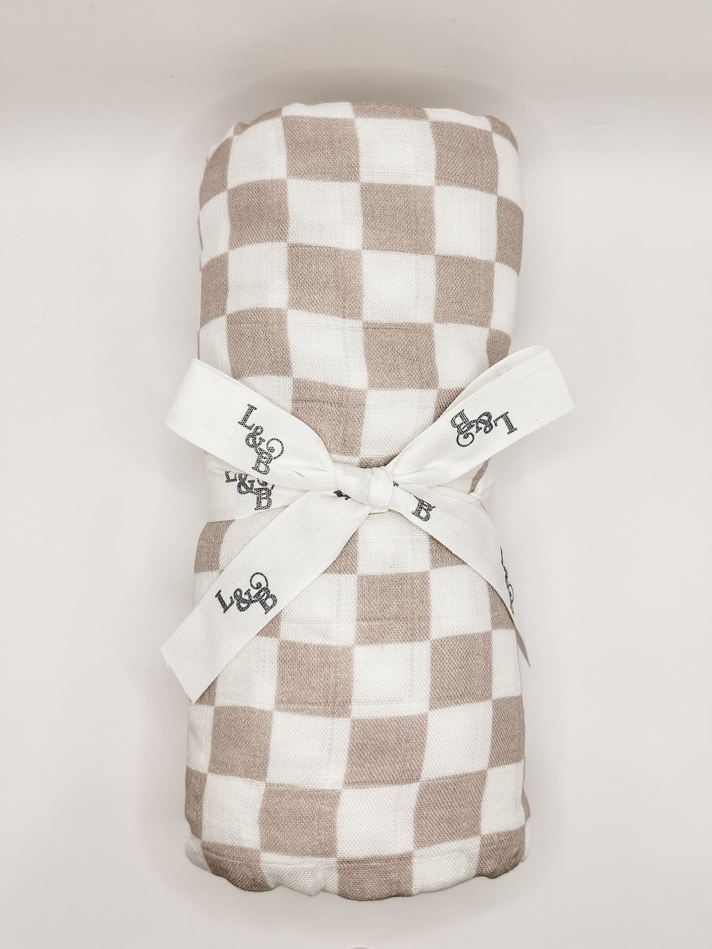 Purple Checkerboard Muslin Baby Blanket
