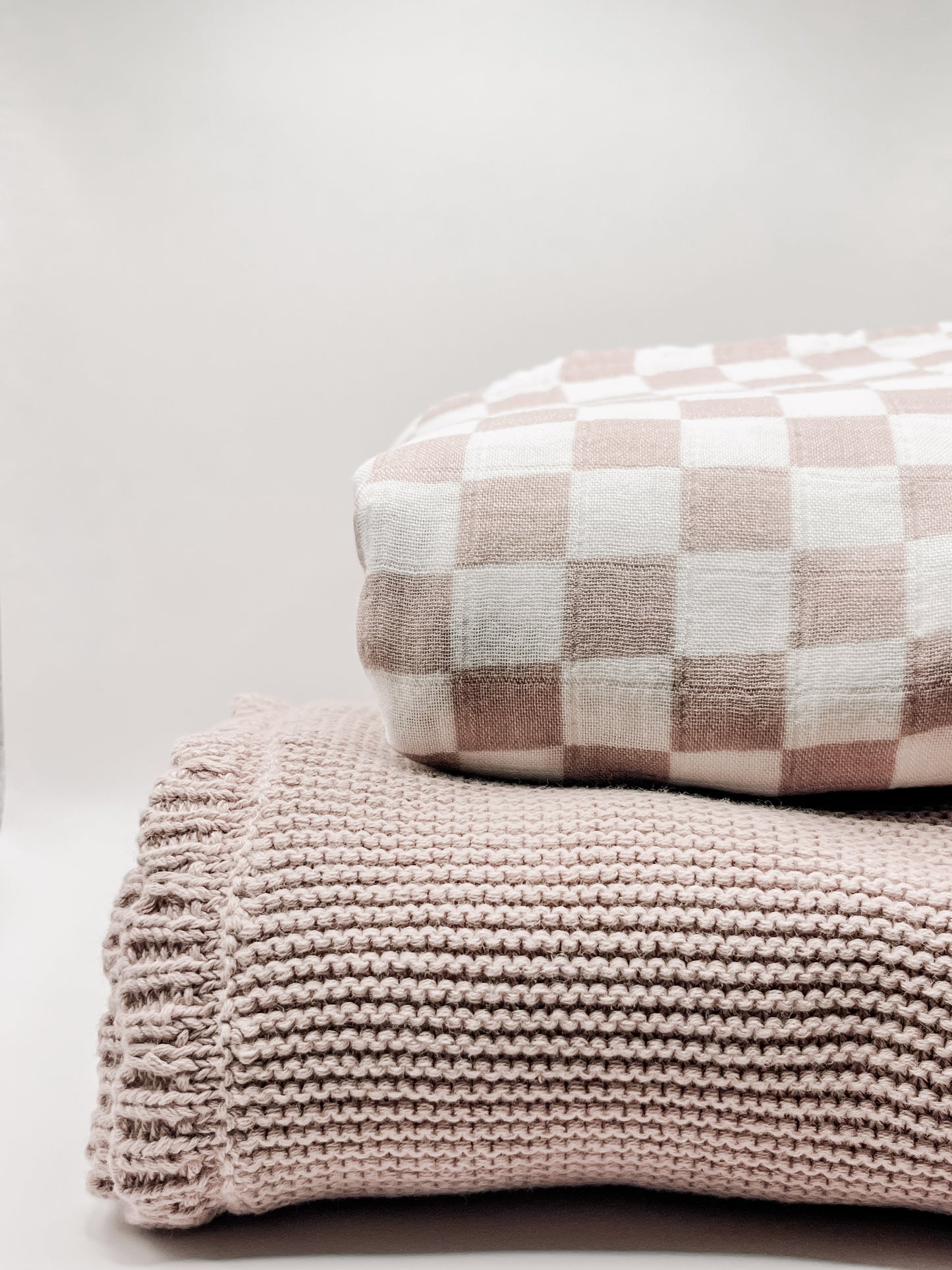 Purple Checkerboard Muslin Baby Blanket