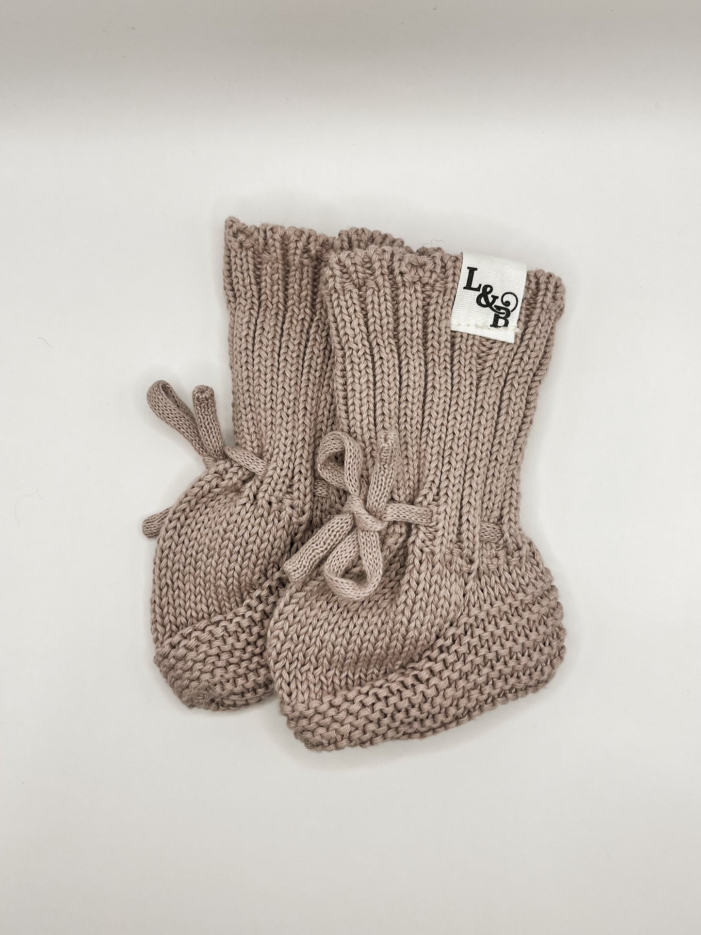 Purple 100% Cotton Knit Baby Booties