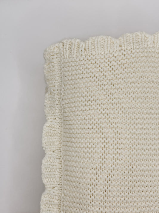 Cream 100% Cotton Knit Receiving Blanket