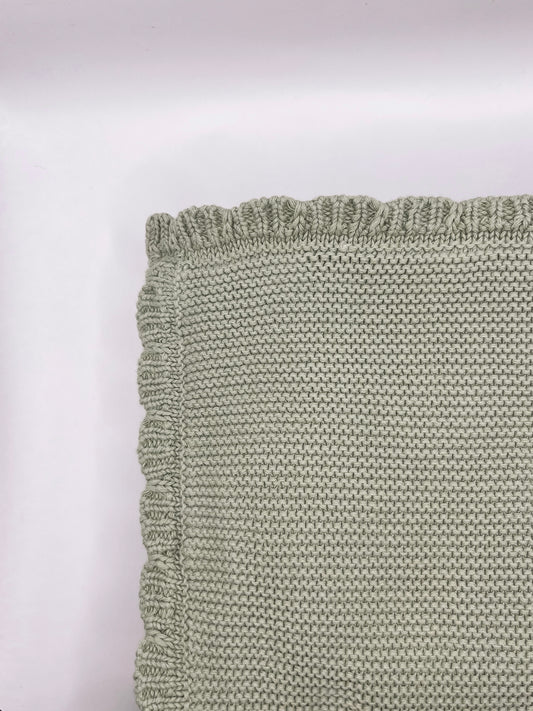 Green 100% Cotton Knit Receiving Blanket