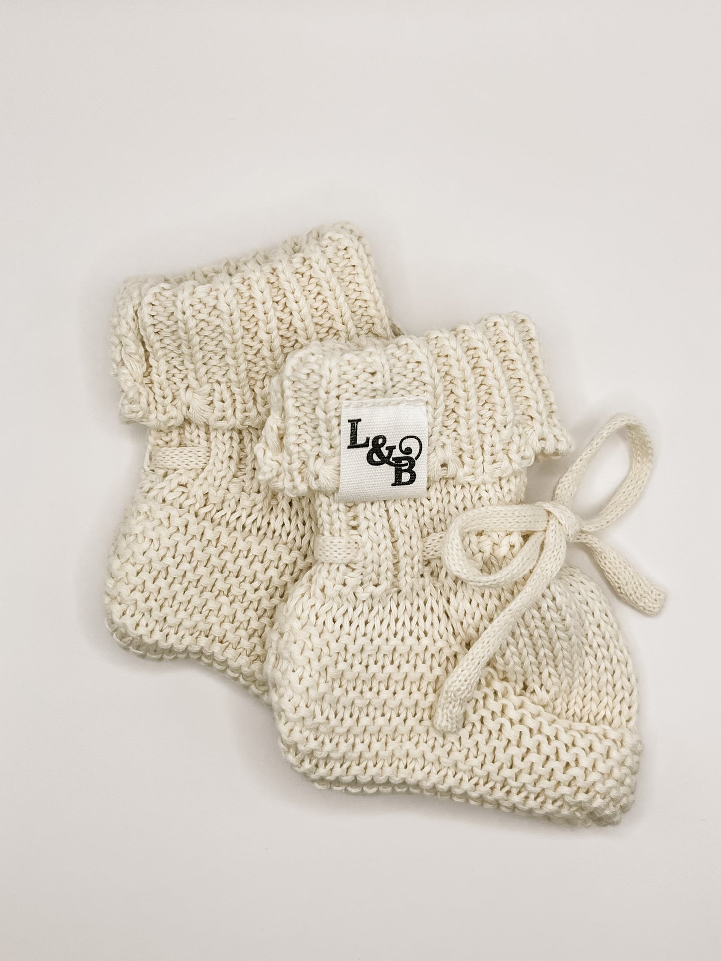 Cream 100% Knit Cotton Baby Booties