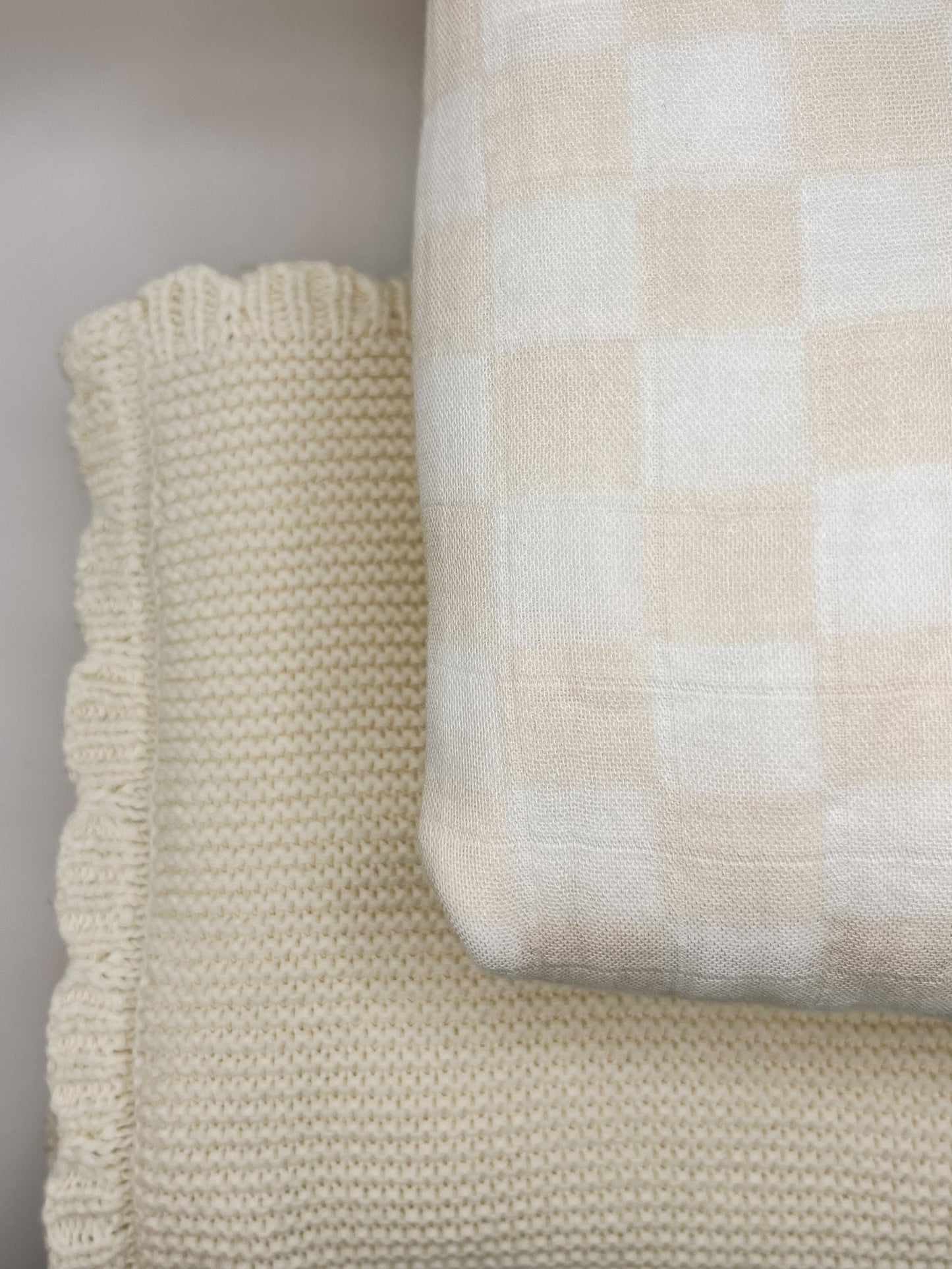 Cream 100% Cotton Knit Receiving Blanket